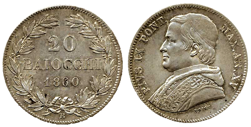  Monedas del Papa Pio IX