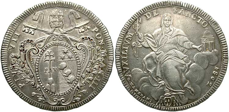 Monedas del Papa  Pio VII