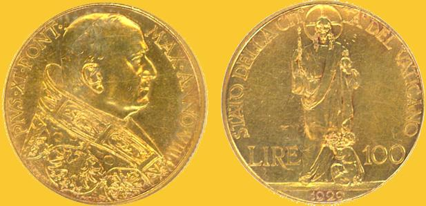Moneda del Papa Pio XI