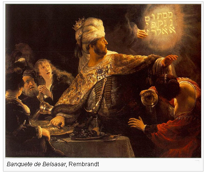 Banquete de Belsasar, Rembrandt.